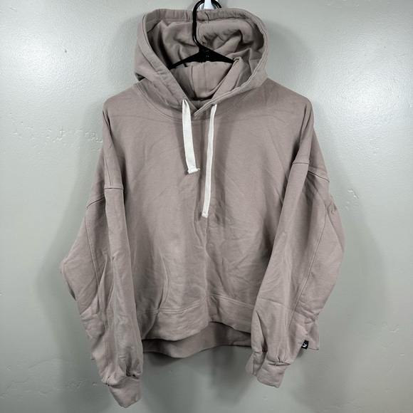 Glyder Women’s Vintage Oversized Cropped Hoodie Grey / Cream Size 1X - Picture 1 of 6